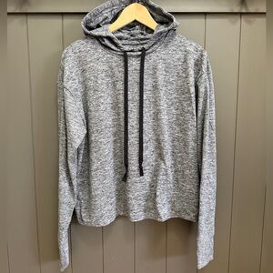 Women’s GapFit Tech Jersey Gray Hoodie Size M